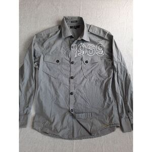 Sean John Men's‎ Medium Classic Harlem Renaissance Camp Button Shirt Long Sleeve